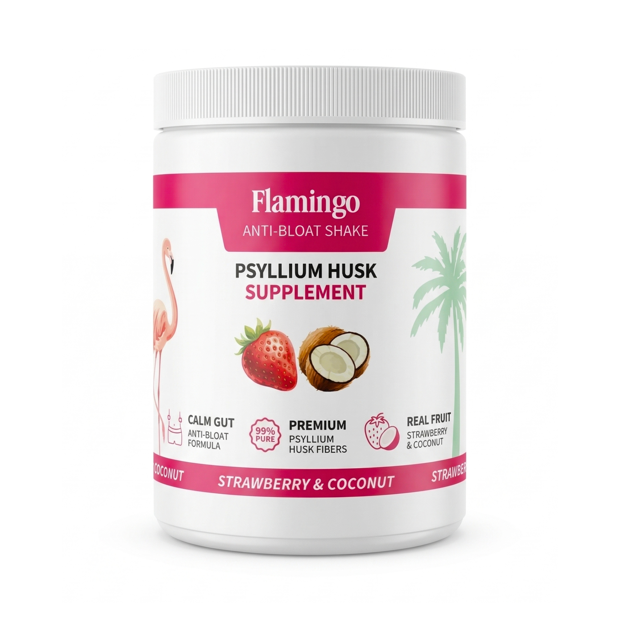 Flamingo Anti-Bloat Shake: Strawberry & Coconut