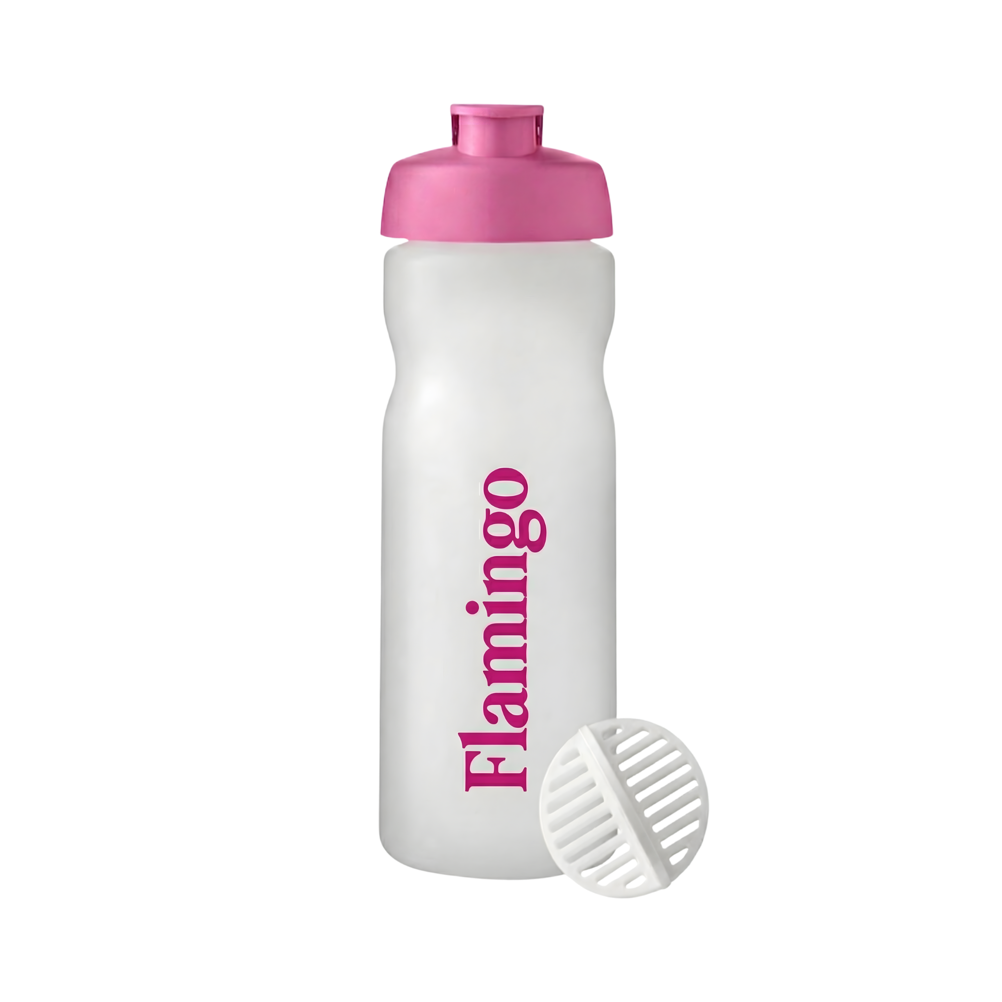 Flamingo Shakebeker met shakerbal 650 ml